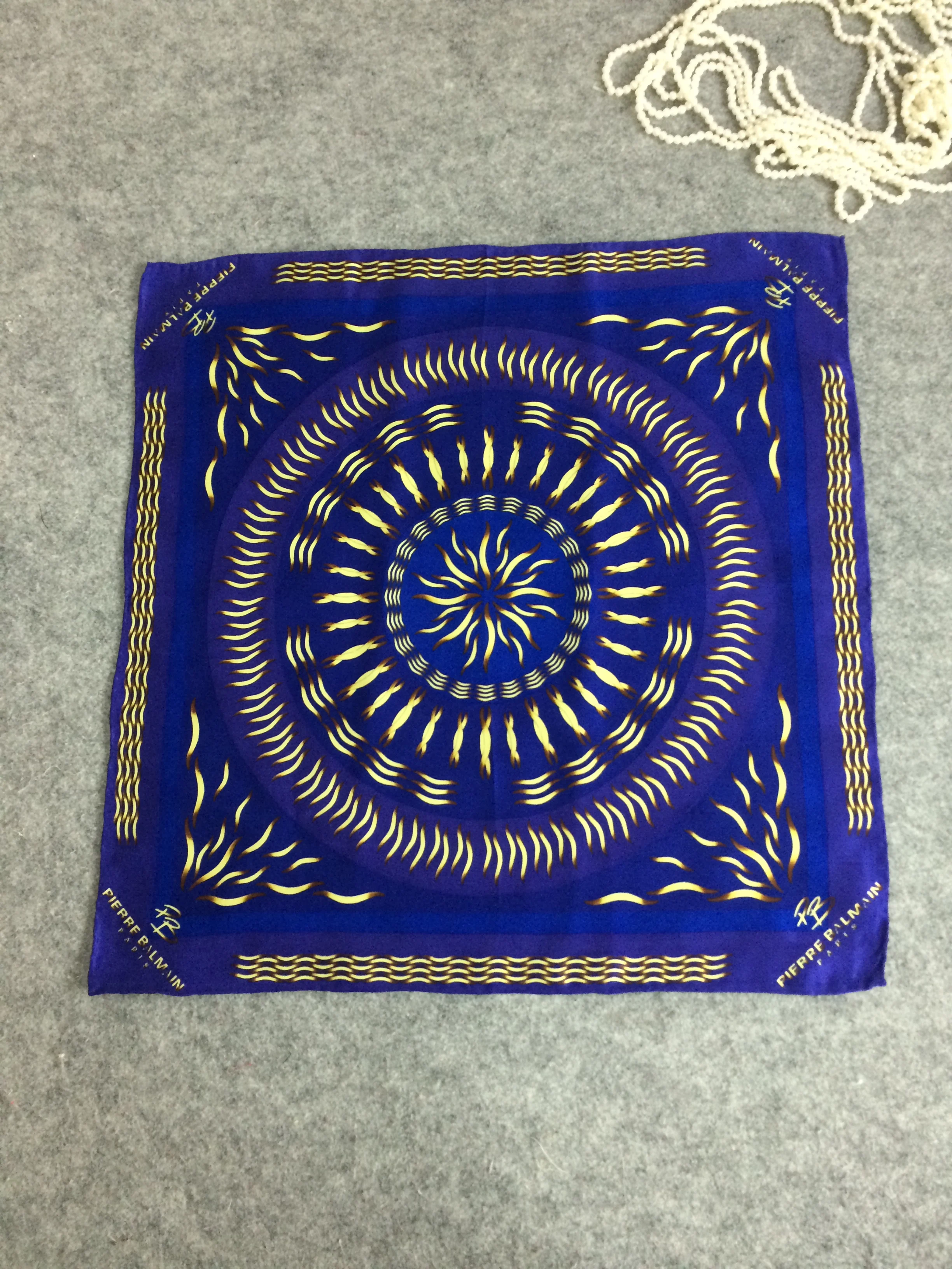 Женский маленький квадратный шарф из 100% шелка синий платок для волос 50x50 см 19 6 &quotx