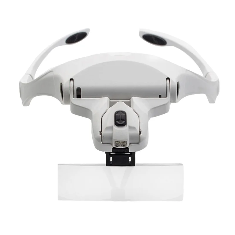 Головная повязка Лупа 2 светодиодный увеличительное стекло Регулируемая 5 линза