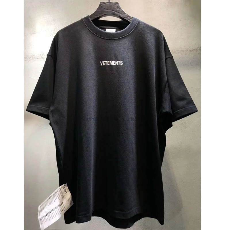 Уличная одежда в стиле хип-хоп футболка оверсайз Vetements с коротким рукавом