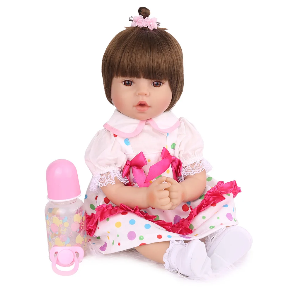 48 см Силиконовая Кукла Reborn baby Doll девочка Bebe короткие волосы Реалистичная живая