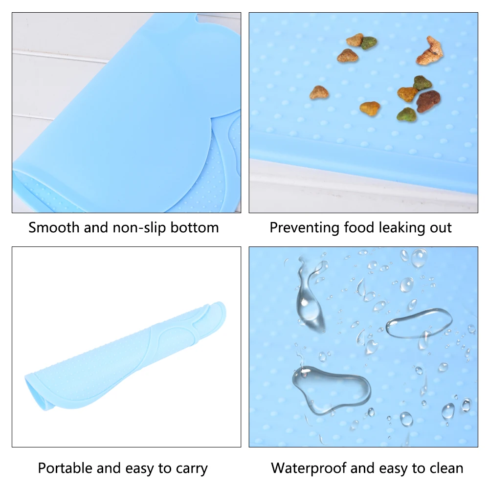 Силиконовый цветной коврик для кормления кошек и собак миска питомцев еды