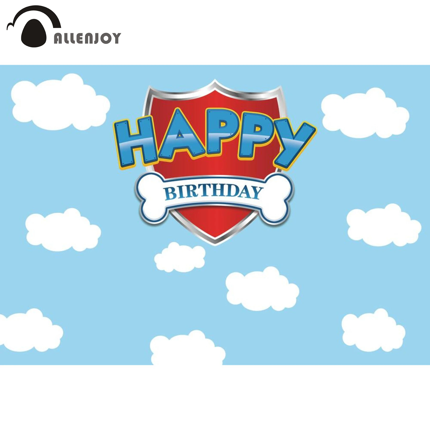 Allenjoy фон с днем рождения голубое небо облако собака кость ребенок душ мальчик