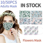 Маски для лица 10 шт., модные одноразовые маски для взрослых с цветочным принтом, для косплея на Хэллоуин