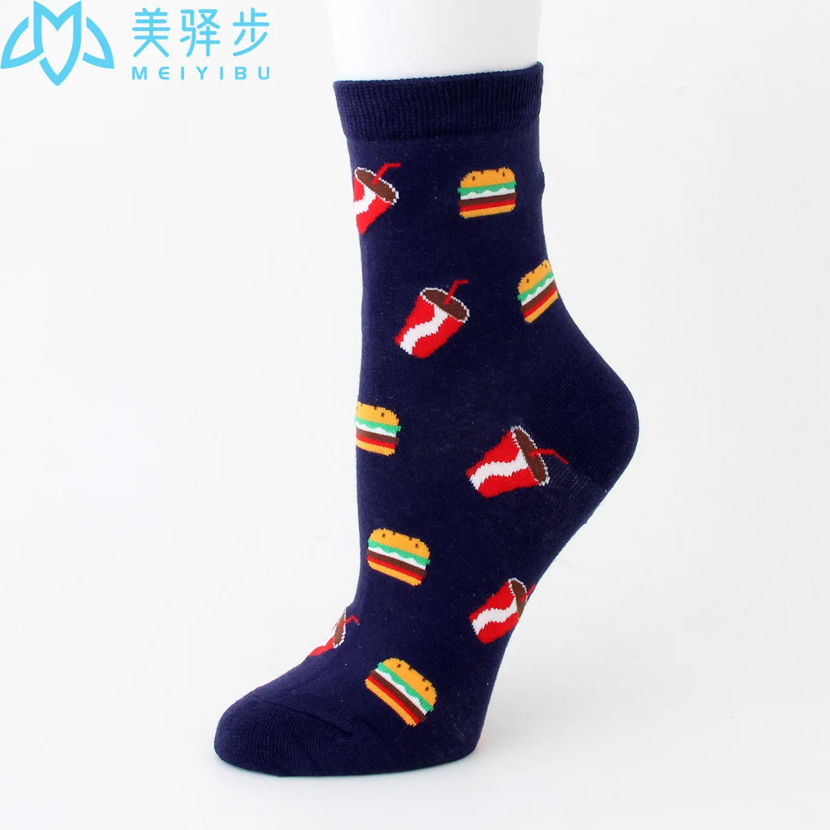 12 Pairs Per Set Cartoon Food Bread Cola Socks Cute Japanese Fashion Milk Pattern Socks Wholesale