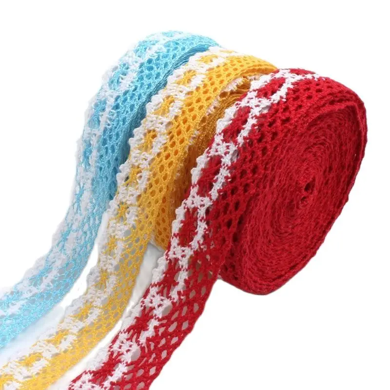 2 см 10 ярдов/Лот ткань для шитья одежды многоцветная отделка хлопковая вязаная