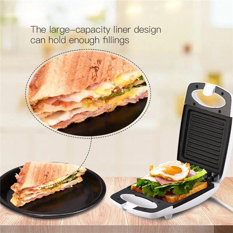 

450W Non Stick Coating Sandwich Maker Electric Baking Light Breakfast Machine Waffles Panini Grill Sandwich Presses Fast Heating