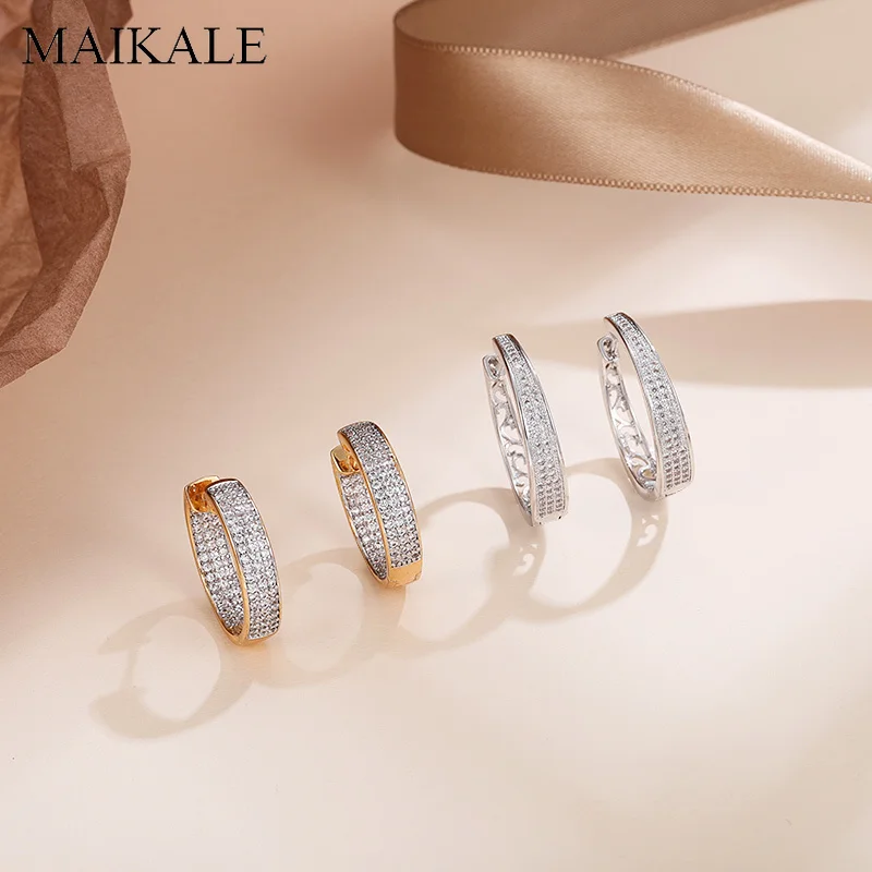 Женские серьги гвоздики в форме буквы V MAIKALE корейские с кубическим цирконием