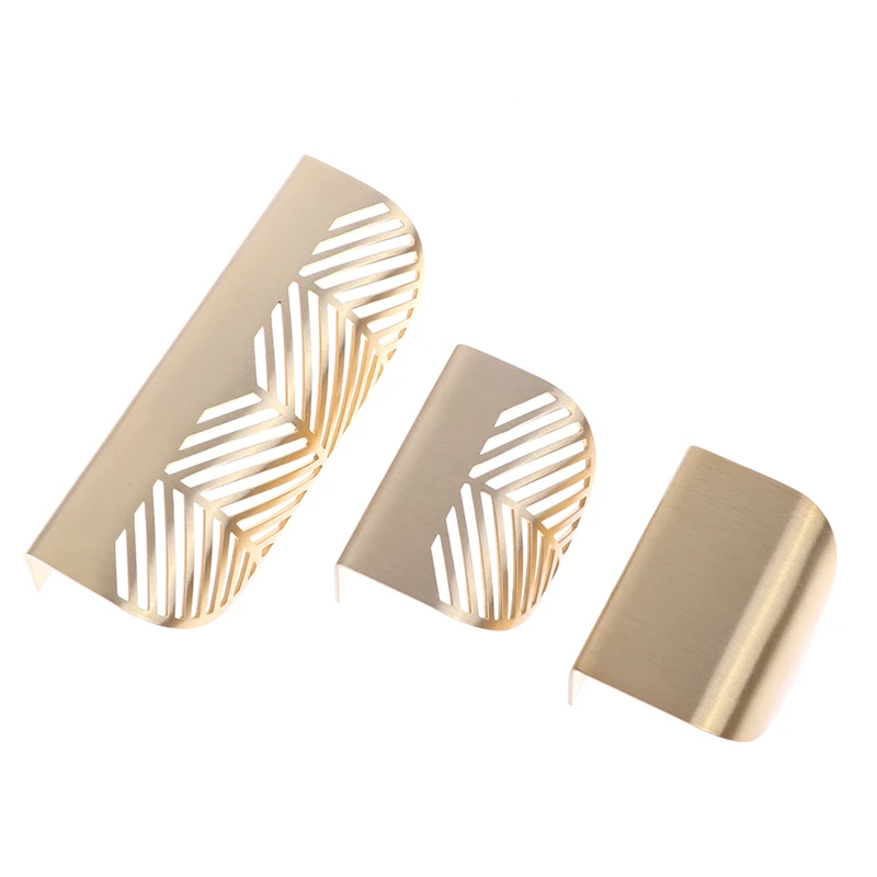 Мебельная ручка в форме листа латунная фурнитура для шкафа гардероба ящика