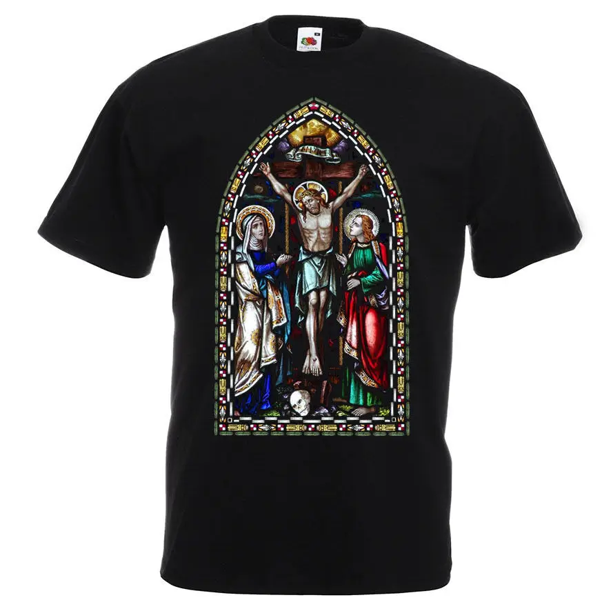 Page One/Летняя хлопковая забавная футболка с круглым вырезом и принтом Витражного