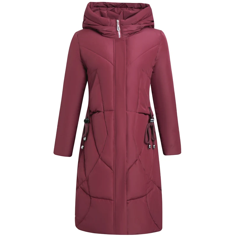 

2020 Winter X-long Jacket Women Parkas Hooded Solid Plus Size Casual Thick Warm Cotton Padded Middle-aged Woman Coats Overcoat