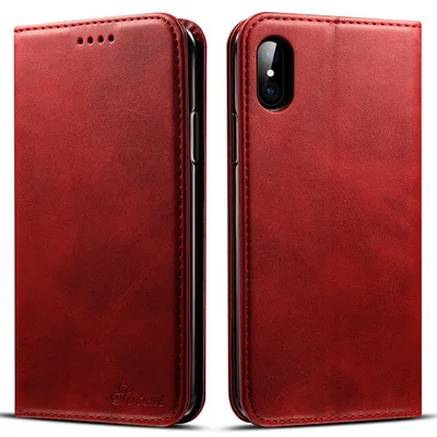 Red 026 Роскошный PU кожаный чехол для iphone X XS Max XR кошелек слот для кредитных карт задняя крышка для iphone 6 6S 7 8 Plus 11 Pro Max телефонные чехлы - Color: Red 026