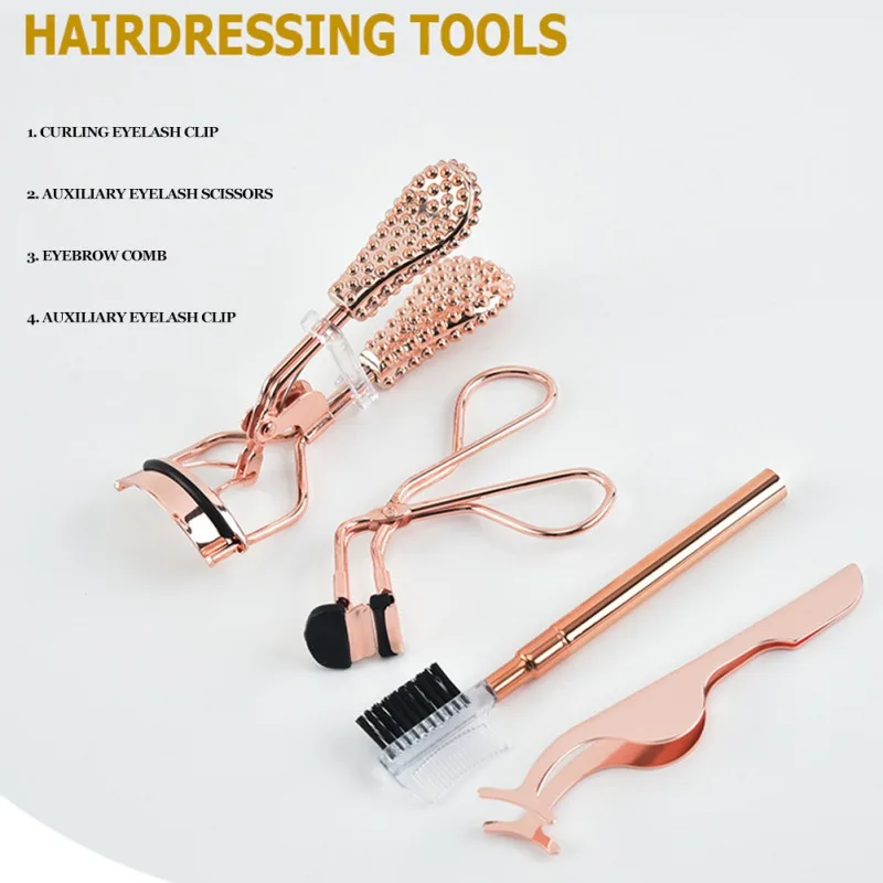 

4 PCS /Set Suit Stainless Steel Cutting Eyebrow Clip Comb Eyebrow Trimmer Suit Eyebrow Trimmer