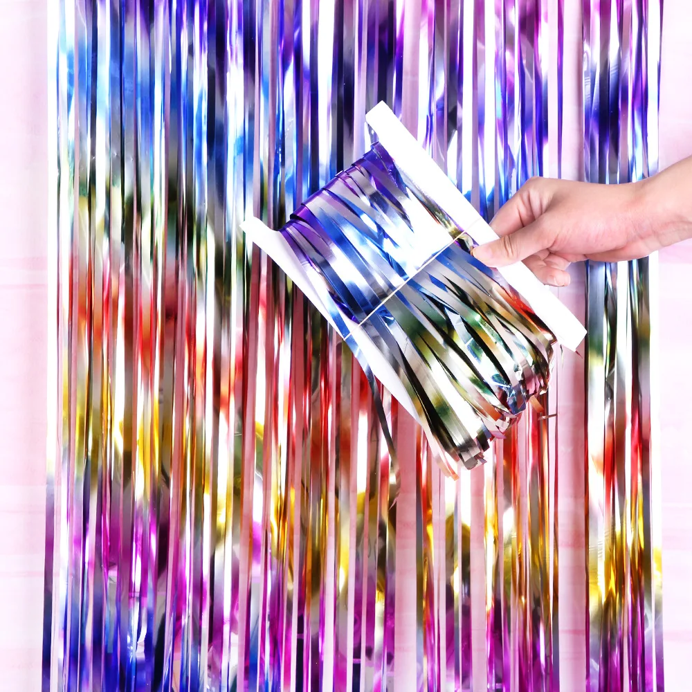 

Gorgeous Backdrop Curtains Tinsel Fringe Foil Curtain Unicorn Baby Shower Wedding Birthday Party Decoration Photo Booth Props