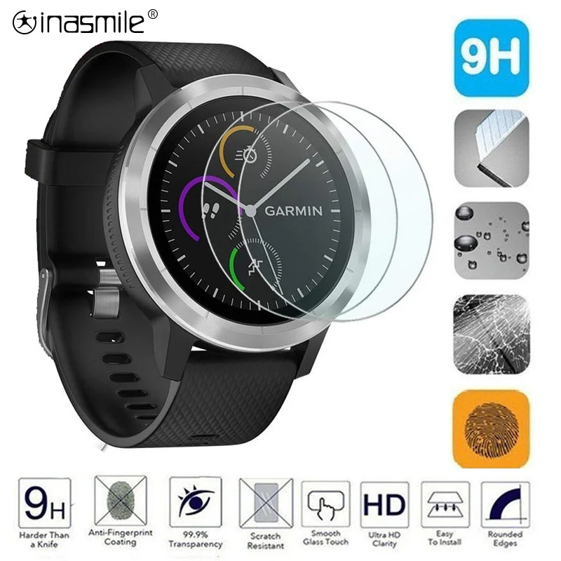9H 3PCS Tempered Glass For Garmin Fenix 5 5s Screen Protector for Vivosport Vivoactive HR 3 Approach S60 S6 accessories glass