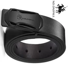 Ремень мужской из натуральной воловьей кожи, с гладкой пряжкой