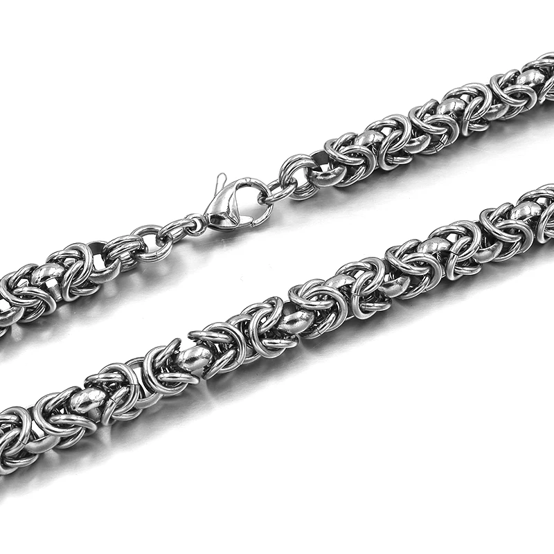 silver color STYLE 1 GOKADIMA 7 мм 316L нержавеющая сталь ожерелья Византийская цепь новые мужские ювелирные изделия модные крутые подарки, WN021 - Окраска металла: silver color STYLE 1
