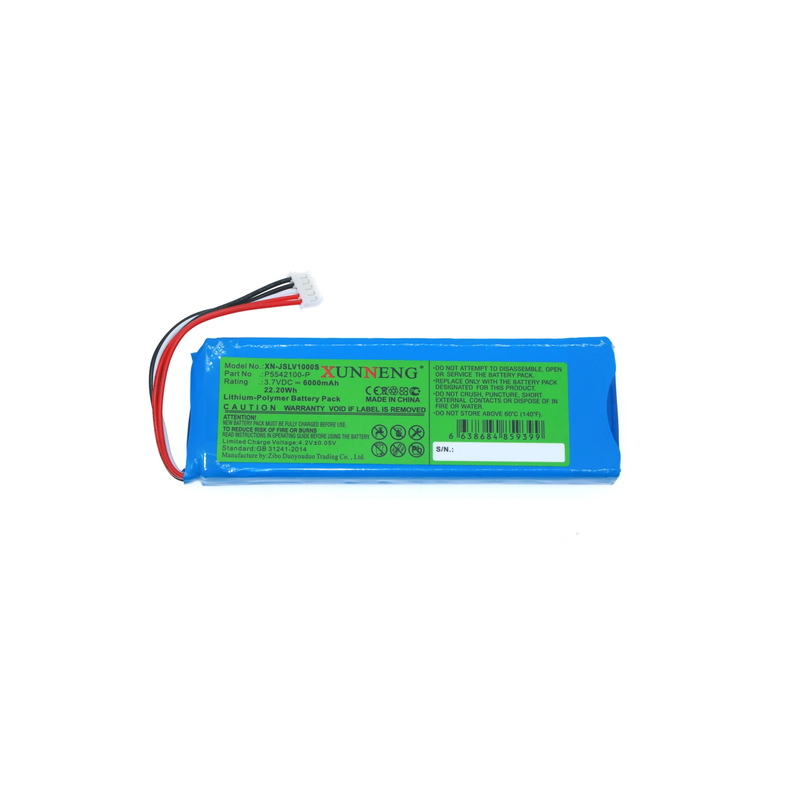 

XunNeng P5542100-P Battery for JBL Pulse 3 APJBLPUESE3 2017DJ1714 6000mAh / 22.20Wh