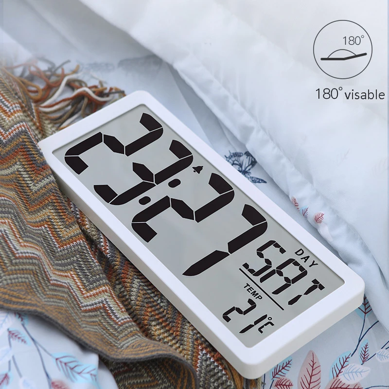 Jumbo Alarm Clock 13.8" Lcd Display Alarm Calendar Indoor Te