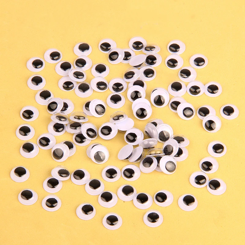 

100pcs Self-adhesive Black Wiggle Eyes for DIY Scrapbooking Crafts Projects Art and Craft Accessories