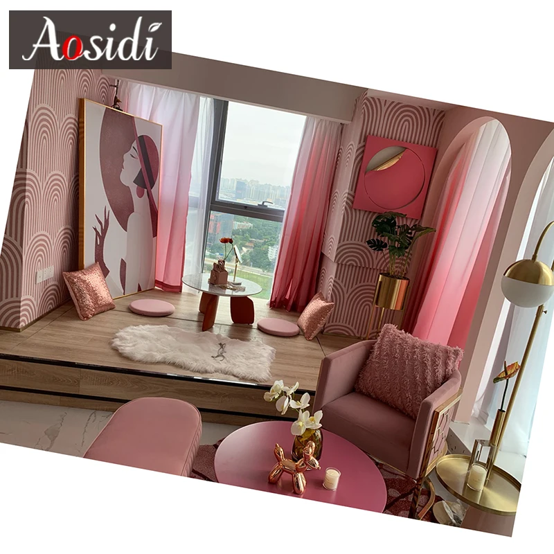 Градиентные цветные занавески для спальни тюль и гостиной современные затемняющие гостиницы Декор