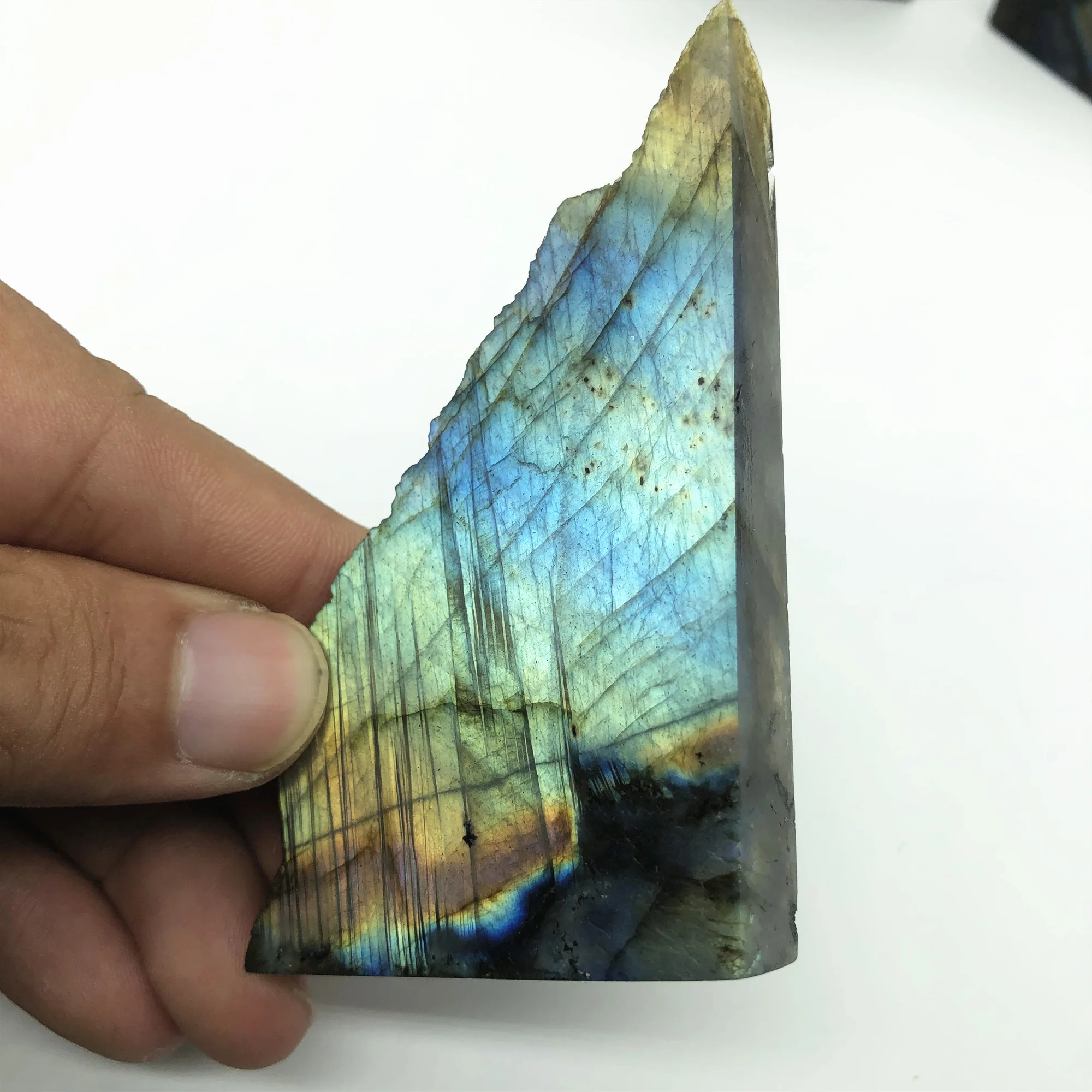 Натуральный Лабрадорит полуполировка Хрустальный лунный камень вспышка пол