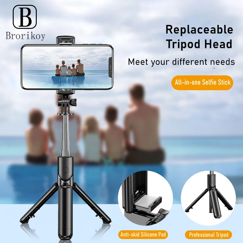 

3 in 1 Wireless Bluetooth Selfie Stick for iphone Samsung Huawei Foldable Handheld Monopod Shutter Remote Extendable Mini Tripod