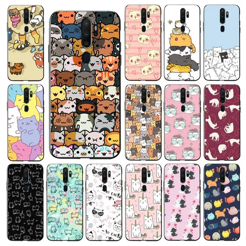

Yinuoda Funny Cartoon Cat Phone Case for Vivo Y91C Y11 17 19 17 67 81 Oppo A9 2020 Realme c3