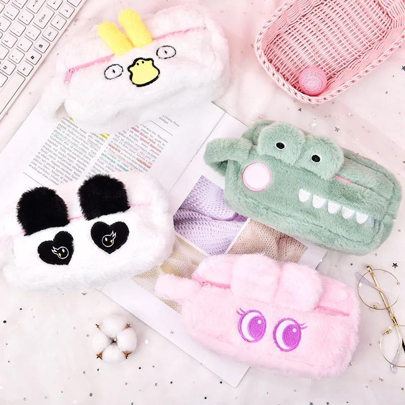 

Kawaii Animal Pencil Case Cartoon Panda Rabbit Plush Pen Bag Box For Kids Gift Cosmetic Stationery Pouch School Supplies