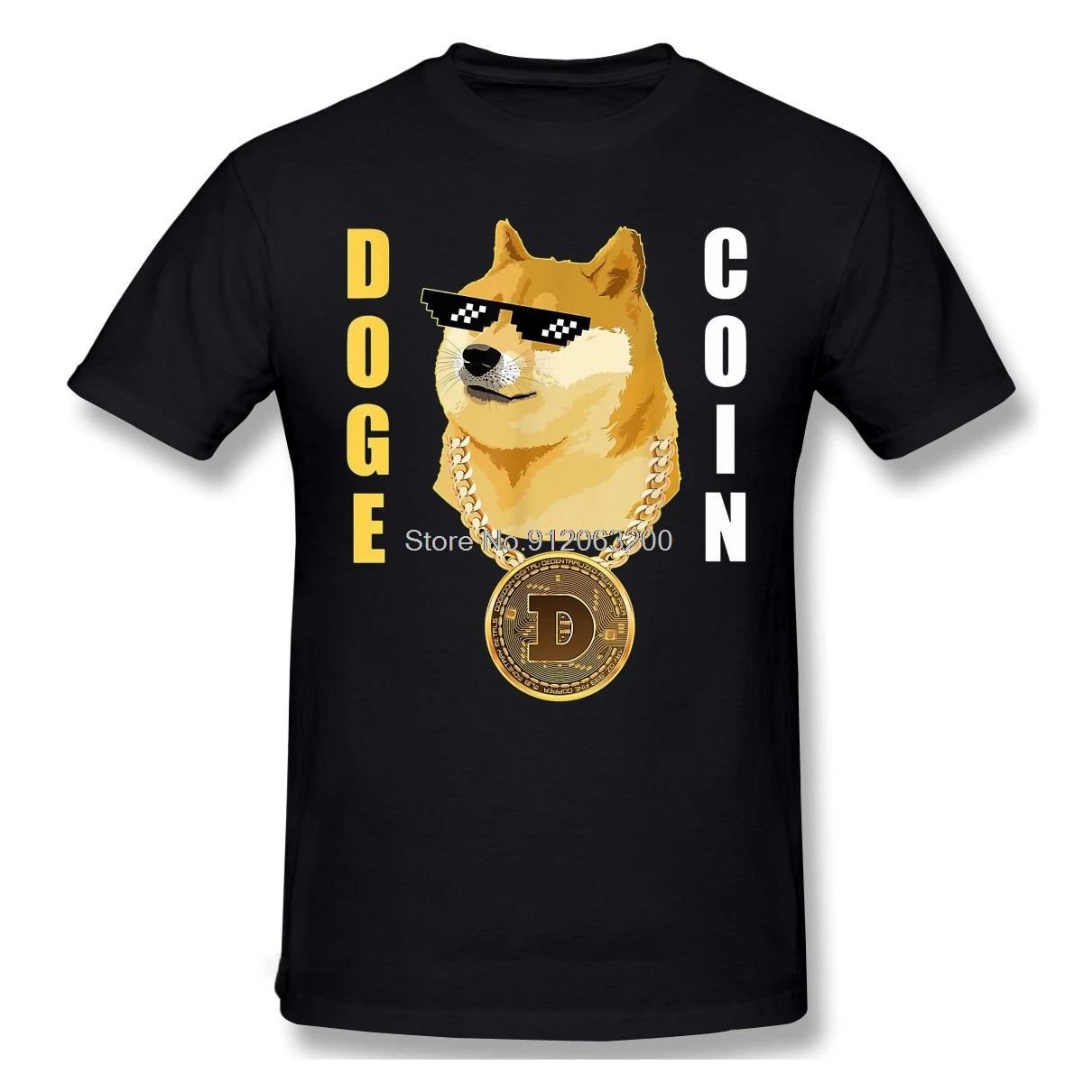 

Рубашка Doge Gansta для криптовалюты, Мужская футболка с коротким рукавом, Doge Dogecoin, Биткоин, цифровая валюта, Повседневная Свободная футболка