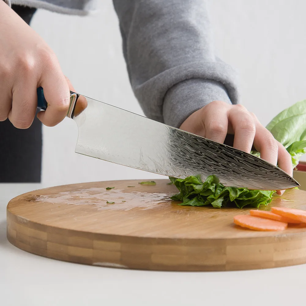 Набор ножей из дамасской стали Chef's Nakiri 67 слоев японского Дамасского шеф-повара