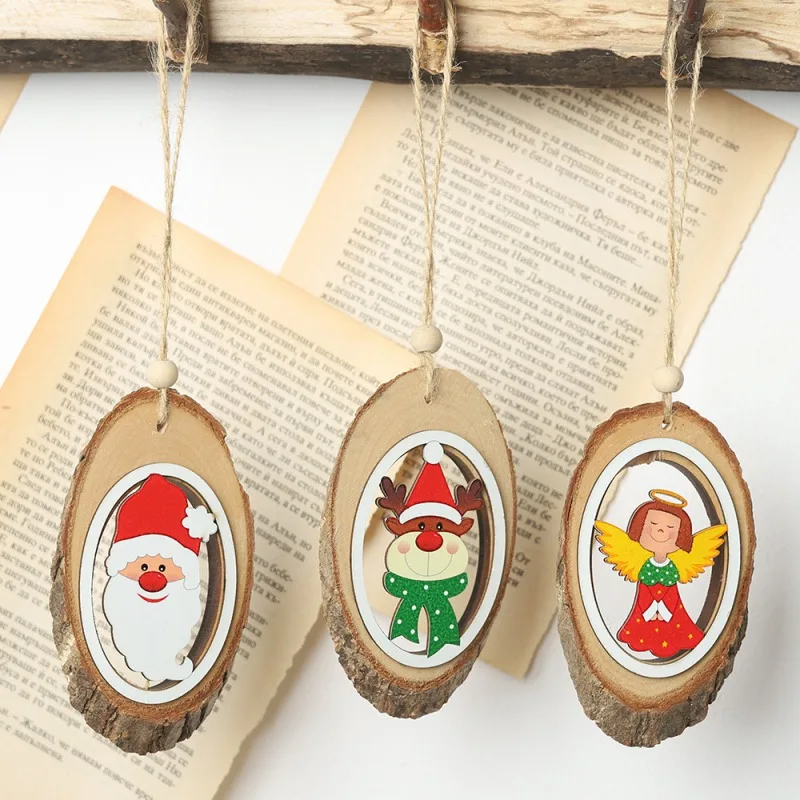 

Wooden Tags Decor Christmas Tree Decorations Art Crafts DIY Ornaments DIY Scrapbooking navidad