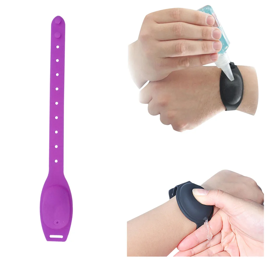 

Hand Sanitizer Disinfectant Sub-packing Silicone Bracelet Wristband Hand Dispenser Wearable Hand Sanitizer Dispenser Pumps New