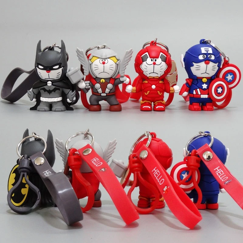 

Marvel Avengers Keychains Spider-Man Thor Iron Man Action Figure Model Toys Q Version Super Hero Dolls Keyrings Pendant Gift