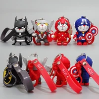 marvel avengers keychains spider man thor iron man action figure model toys q version super hero dolls keyrings pendant gift