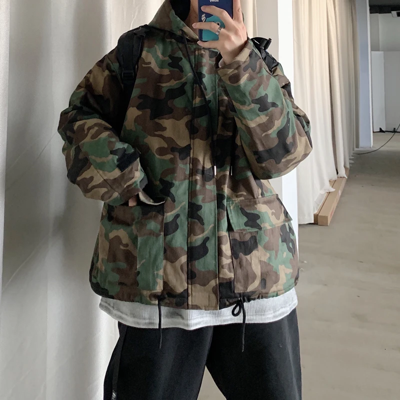 2019 зимняя новая японская ретро свободная камуфляжная Хлопковая мужская