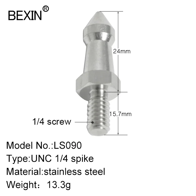 LS090 1PC BEXIN Штатив для ног с шипами, сменный монопод, винтовая подставка для ног, аксессуары для фотографии, штатив для Bogen Manfrotto Gitzo Benro RRS - Цвет: LS090 1PC