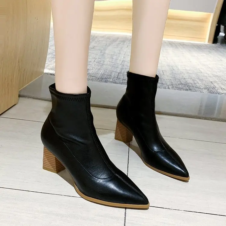 Женские ботильоны на молнии Nice из натуральной кожи с квадратным носком