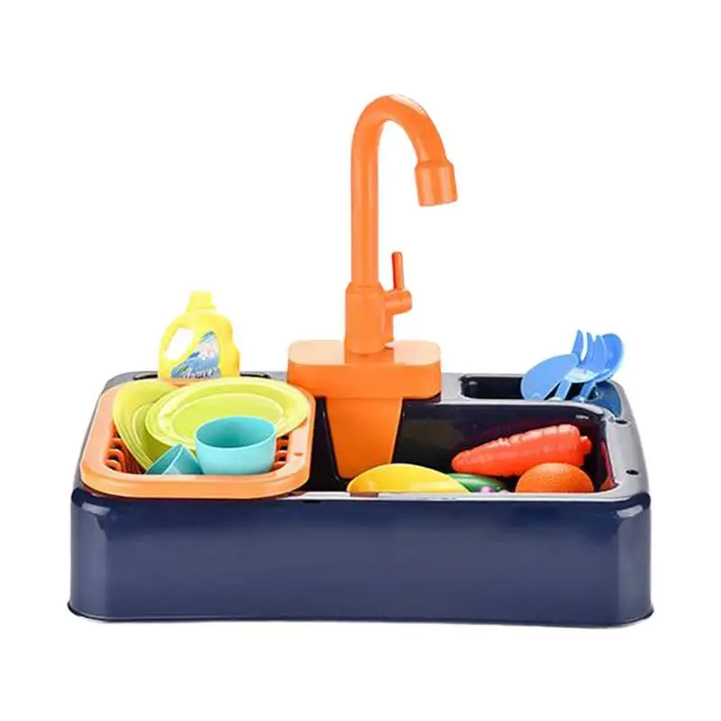 

Игрушечный кухонный набор с раковиной, игрушечная электронная посудомоечная машина с краном, игрушка для ролевых игр для девочек и мальчик...