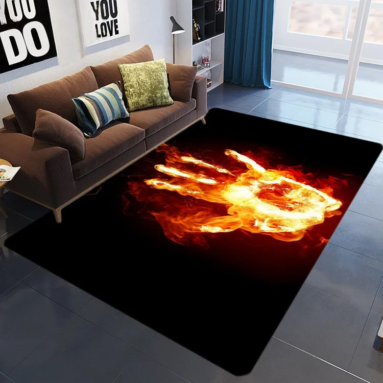

3d Water Fire Carpet Living Room Rug for Living Room and Bedroom Floor Mat Parlor Large Size Kitchen Home Decorative