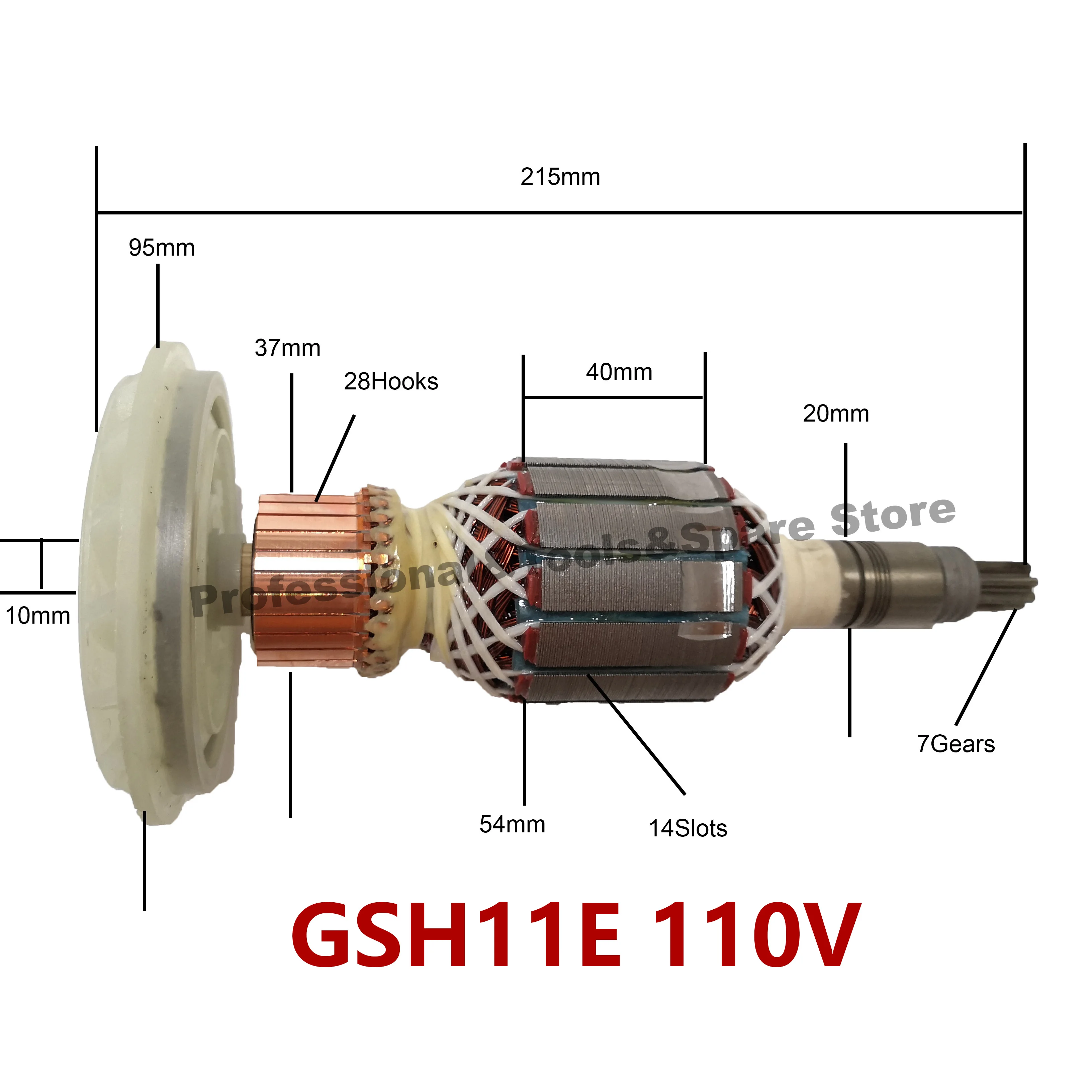 GSH11E 110V AC220V-240V высококачественный двигатель ротора арматуры для BOSCH GSH11E, GSH10C и AC110V GSH11E - Цвет: GSH11E 110V