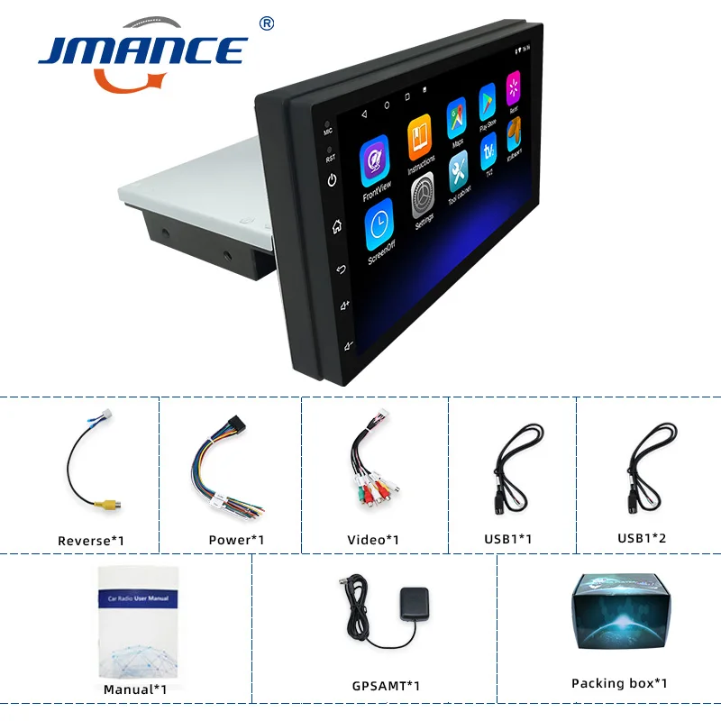 jmance 2g32g adjustable fm 1din 7 inch car stereo radio android 9 1 contact screen gps navigation car radio player free global shipping