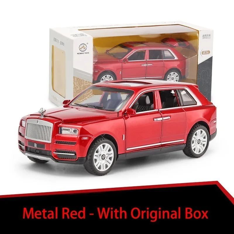 1/32 Rolls Royce Cullinan Diecasts модели игрушечных автомобилей со звуком и светильник 6 дверей можно открыть Oyuncak модель подарки для детей - Цвет: Red with Box