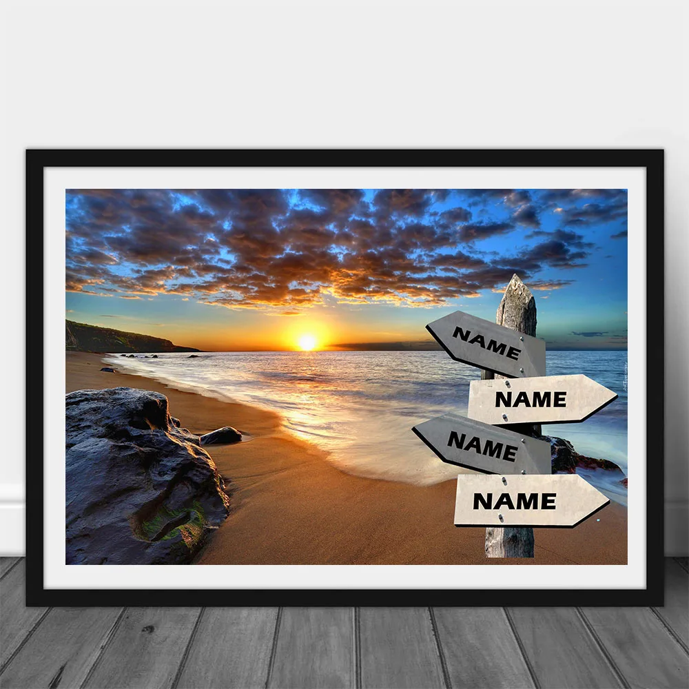 Настенная картина на заказ с именем холст красочным морским пейзажем
