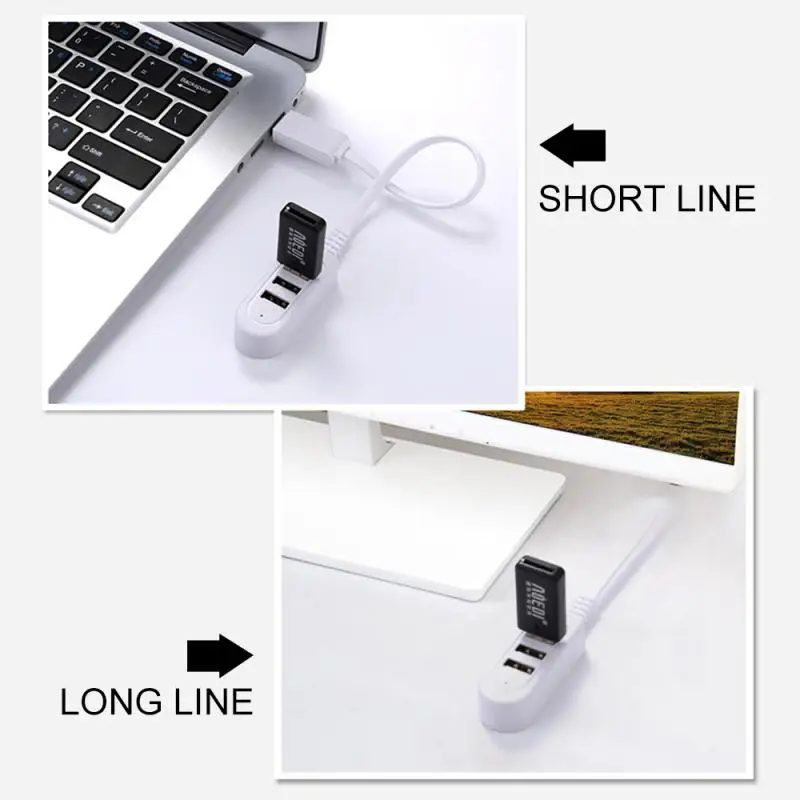 

2 Optional 3 in 1 3 Port USB 2.0 High Speed Multi-function USB Splitter Expansion For Desktop PC Laptop Adapter USB Hub