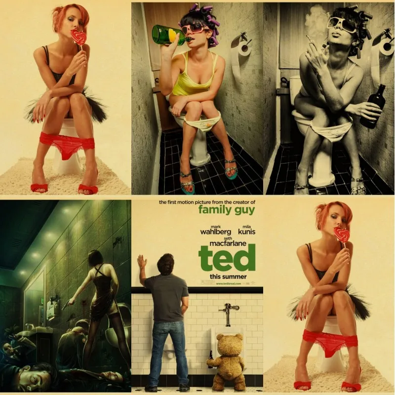 

Vintage bathroom wall art bathroom wall decoration bathroom decoration toilet retro poster canvas print picture