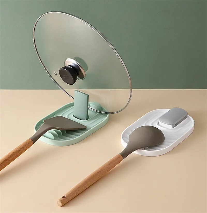 Kitchen Spatula Ladle Shelf Spoon Rest Pot Lid Holder Rack Cover Strainer Pad Multifunction Stand | Дом и сад