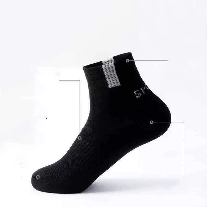 5 Pcs/Lot Men's Mid-Tube Socks, Deodorant And Sweat-Absorbent Casual Cotton Socks, Alphabet Sports Breathable Socks