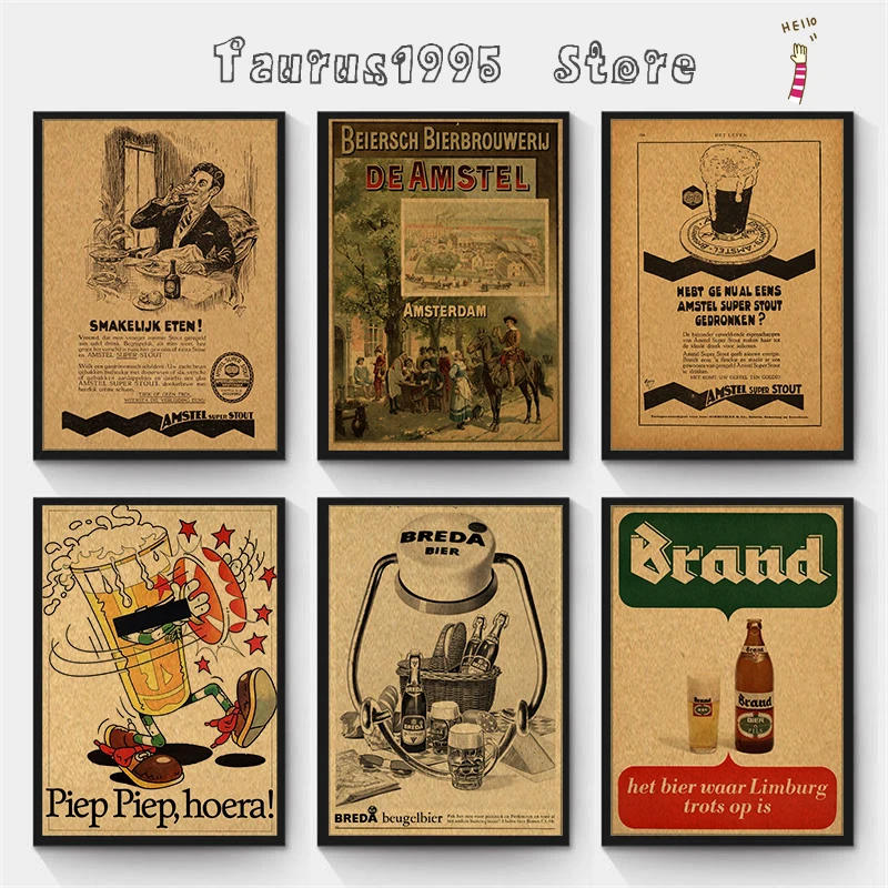 

Новый Винтажный постер из крафт-бумаги и питьевого вина из пивной стены для дома отеля 42x30 см 30x21 см