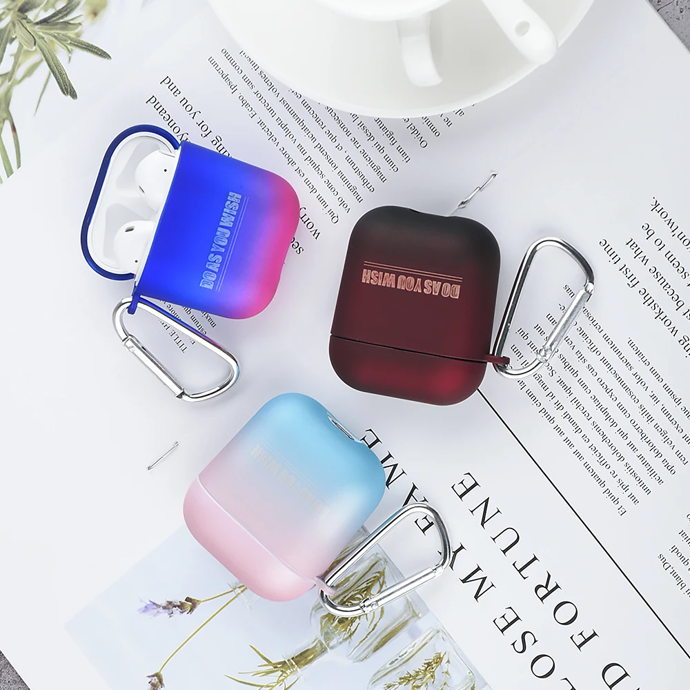 Водонепроницаемый цветной защитный чехол с градиентом для AirPods беспроводных