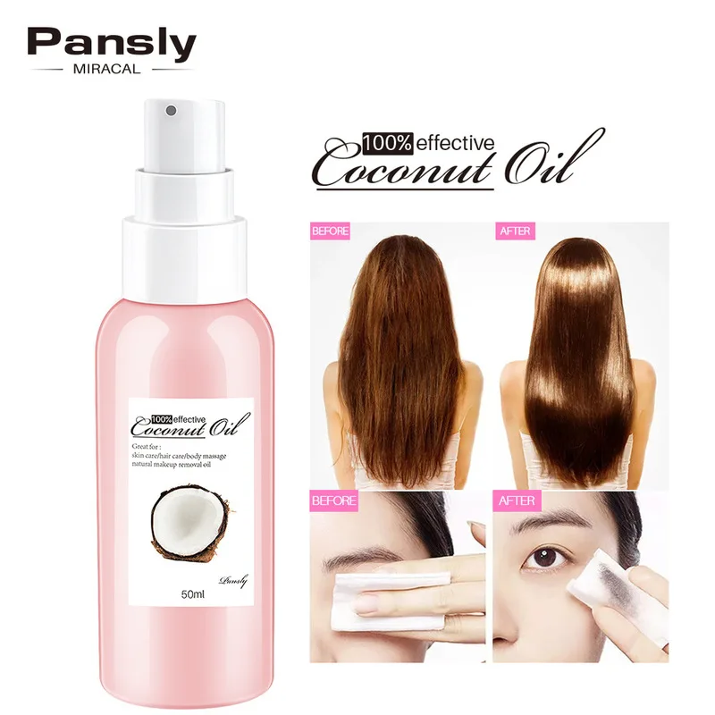 

PANSLY Coconut Oil Multiple Uses Dry Damaged Nutrition Smooth Repairing Hair Care Hair Conditioner Makeup Removal For Massage